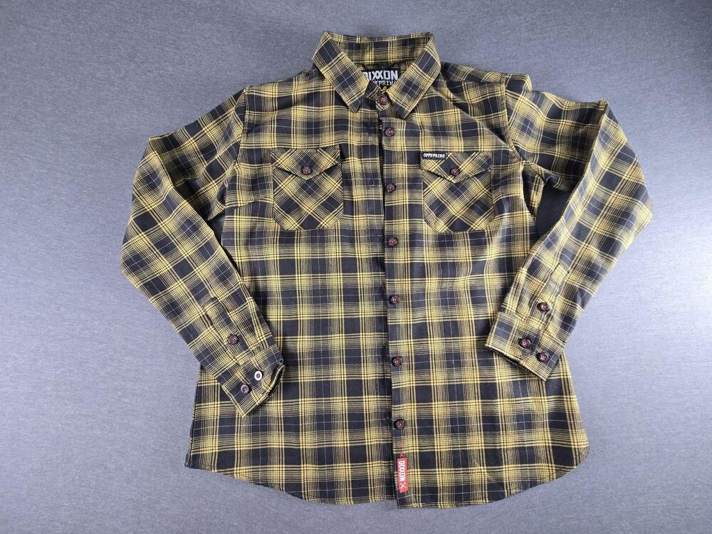 Dixxon Shirt Womens WL Yellow Plaid Flannel Long Sleeve Offspring Smash Band